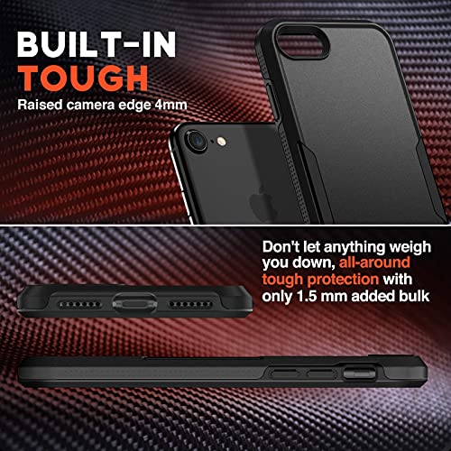 NTG Shockproof Designed for iPhone SE 2022 Case/iPhone SE 2020 Case, Heavy-Duty Tough Rugged Lightweight Slim Protective Case for iPhone SE/8/7-Black | Shockproof - color: Black
