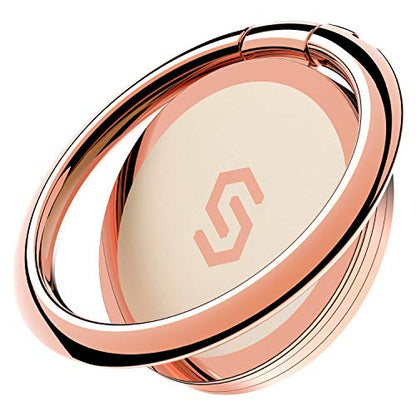 Syncwire Cell Phone Ring Holder Stand, 360 Degree Rotation Finger Ring Kickstand with Polished Metal Phone Grip for Magnetic Car Mount Compatible with iPhone, Samsung, LG, Pixel - Rose Gold - color: Rose Gold, size: 1 Pack