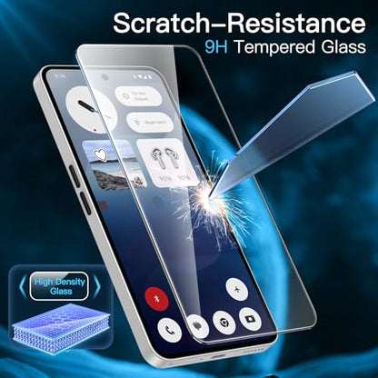 JETech Screen Protector for Nothing Phone 3a/3a Pro, 3-Pack | 9H Tempered Glass, HD Clear, Anti-Scratch Protection, Easy Installation Tool - size: Nothing Phone 3a/3a Pro