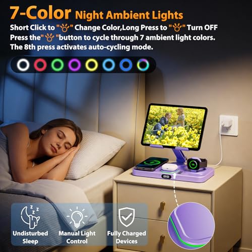 Wireless Charging Station for Apple Devices, Only for Apple Watch Charging - color: Purple