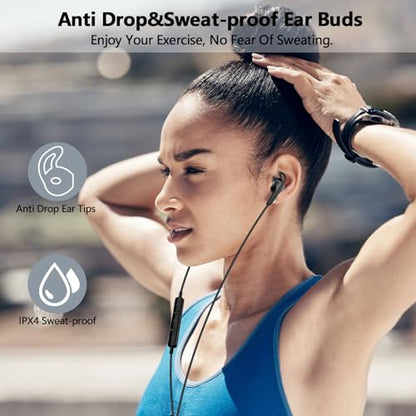 Wired Headphones USB C Earbuds Digital Sound Earphone with DAC Chip and Mic - color: Black