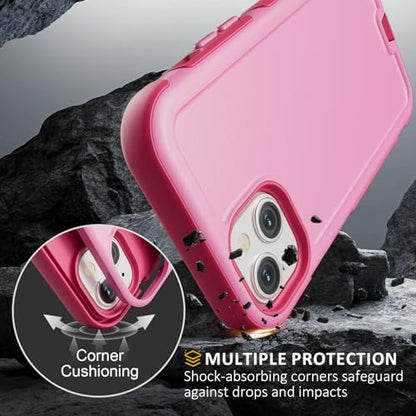 Follaroma Magnetic for iPhone 13 Case, Heavy Duty Phone Cases, Pink, 6.1" | Compatible with MagSafe, Heavy Duty Shockproof,Military-Grade Anti-Drop Protective,Dual Layer Magnetic Protection Phone Cover - color: Pink