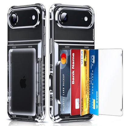 LeYi for iPhone-17-Air Case Wallet: Clear i Phone 17air Cover with Card Holder Funda para iPhone17 Air Walli Card Slot Protective Military Grade Heavy Duty Women Men Cases, Transparent - color: Clear, size: iPhone 17 Air 6.5''