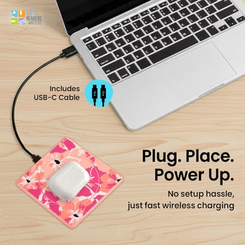 Thinking Gifts 15W Magnetic Wireless Charger, Charging Pad - Flamingo - color: Floral