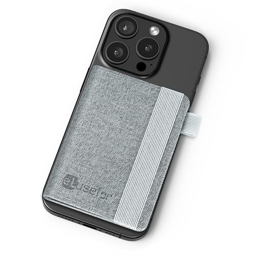 Stick-On Phone Wallet for Back of iPhone or Android Case | 6 Sleeve Credit Card Holder - Pocket for Cards, Money & ID - Built-in Stand - Waterproof Material - Travel, Work & Life-Proof - Gray - color: Grey