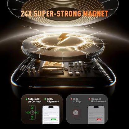 REWONDER 3-in-1 Qi2.2 25W Fast Wireless Charging Station for iPhone - color: Grey