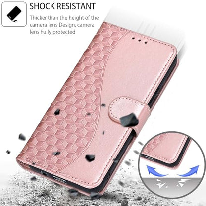 Wallet Case for Motorola Moto G Power 2025/2026, Rose Gold | Women Flip Folio Cover, Embossed PU Leather, Stand, Credit Card Holders Slots, Wrist Strap - color: 4
