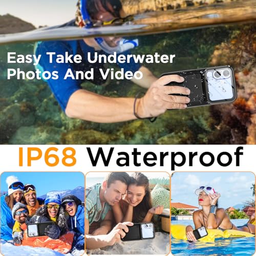 AICase Waterproof Phone Case,Universal Self-Check Function Underwater Pouch Dry Bag Beach Floating Shower Snorkeling for iPhone 16/16pro/15/15pro/14/14pro/13/13pro/12/12pro,11pro/xs/x for 6.3" Black - size: iphone 6.3"