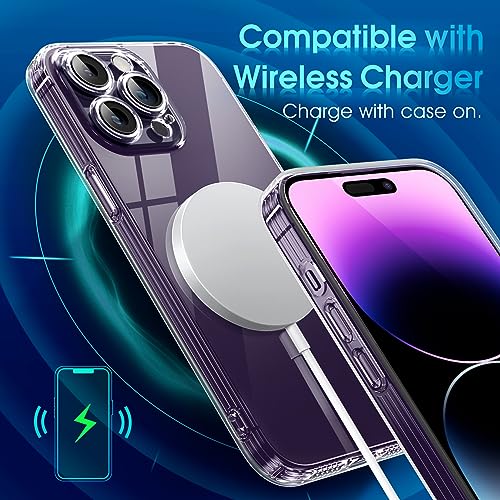 Supdeal Crystal Clear Case for iPhone 14 Pro, [Not Yellowing] [Camera Protection] [Military Grade Drop Tested] Shockproof Protective Phone Case Soft Silicone Slim Cover, 6.1 inch, Transparent - color: Transparent, size: iPhone 14 Pro