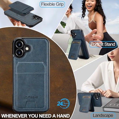 L3 2 in 1 Detachable Leather Wallet and Phone Cases Compatible with iPhone 17 Case with Card Holder RFID Blocking, Compatible with Magsafe Charging 6.3 Kickstand (Blue, IP 17) - color: Blue, size: 6.3 inches