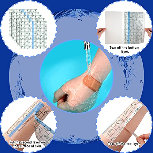 BBTO 50 Pcs Transparent Waterproof Adhesive Dressing Bandage, 8 x 8 Inch - size: 8x8 Inch (Pack of 50)