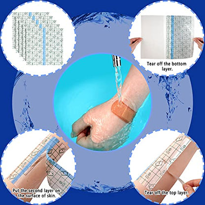 BBTO 50 Pcs Transparent Waterproof Adhesive Dressing Bandage, 8 x 8 Inch - size: 8x8 Inch (Pack of 50)
