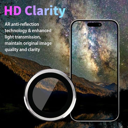 Camera Lens Protector for iPhone 15 Pro/15 Pro Max, Silver - color: Silver