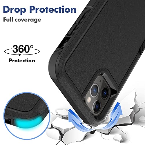 Heavy‑Duty Rugged Anti‑Drop Shockproof Protective Phone Case for iPhone 11 Pro Max, Durable Protective Shell, Black - color: Black, size: iPhone 11 Pro Max