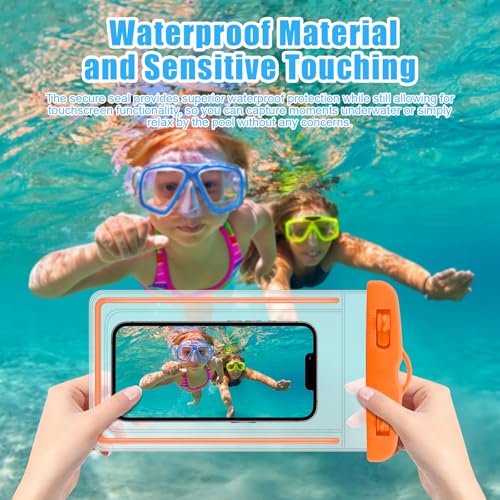 40 Pack Universal Waterproof Phone Pouch, Multicolor Waterproof Case Comp Compatible with iPhone 15 14 13 Pro Max XS Plus, Waterproof Phone Case Dry Bag with Phone Lanyard, Waterproof Phone Pouch Bluk