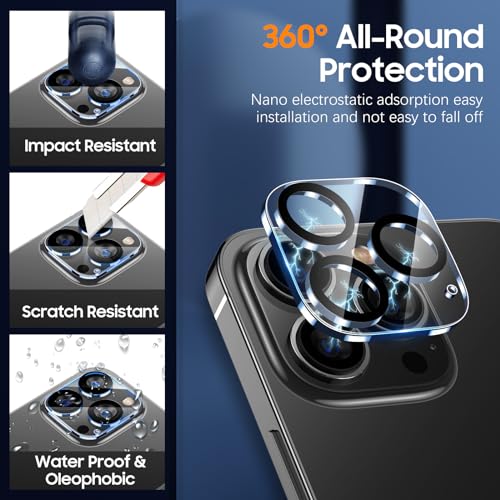 UniqueMe NEW 2022 with iPhone 12 Pro Max Camera Lens Protector-Black - color: Transparent, size: 12 Pro Max