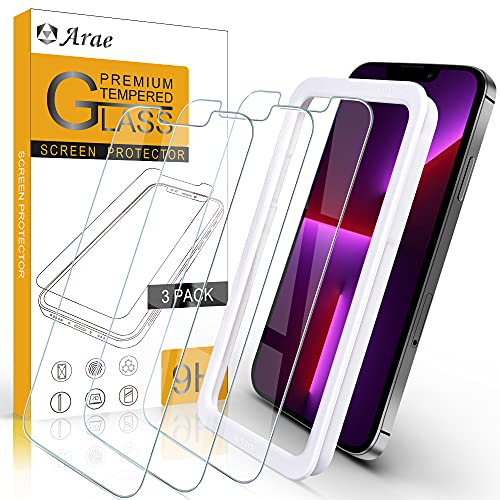 Arae Screen Protector for iPhone 14/iPhone 13/iPhone 13 Pro, HD Tempered Glass Anti Scratch Work with Most Case, 6.1 inch, 3 Pack - size: iPhone 13/13 Pro/14 6.1 inch