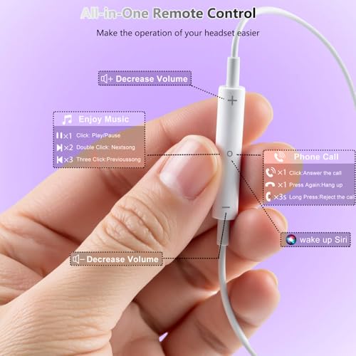 2Pack Wired Headphones for Phone Earbuds/Earphones with Lighning Connector