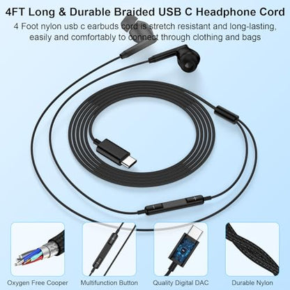 Pixel Earbuds Wired for Google Pixel 11/10a/10 Pro XL/Fold,9a,9 Pro XL/Fold - color: Black