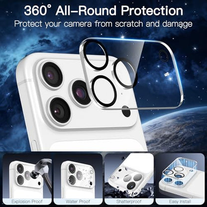 [3 Pack Camera Lens Protector For iPhone 17 Pro Max 6.9-Inch,9H Tempered Glass,Anti-Scratch,Case Friendly,Night Circle,No-Bubble HD Clarity,Full Cover - size: iPhone 17 Pro Max