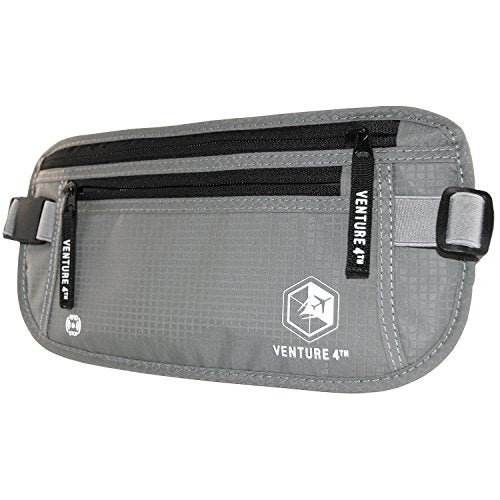 VENTURE 4TH Travel Money Belt, RFID Blocking Passport Holder - Silver - color: Silver