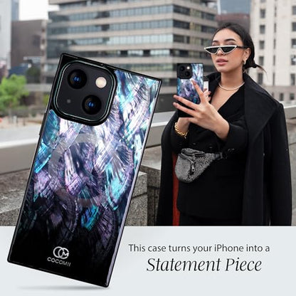 COCOMII Rectangle for iPhone 15 Case, Black Real Mother of Pearl | Compatible with MagSafe Wireless Charging, Shockproof 10ft Drop Protection, Camera & Screen Protection, Premium Glossy Finish - color: Black Real Mother of Pearl, size: iPhone 15 (6.1")