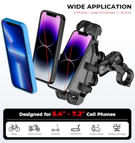 VAZESWIN Motorcycle Phone Mount Holder with Vibration Dampener