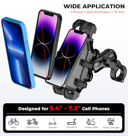 VAZESWIN Motorcycle Phone Mount Holder with Vibration Dampener
