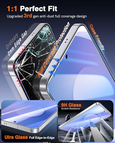 LK 2 Pack for Samsung Galaxy S25 FE Screen Protector [Auto-Dust Removal] - size: Galaxy S25 FE-6.7inch