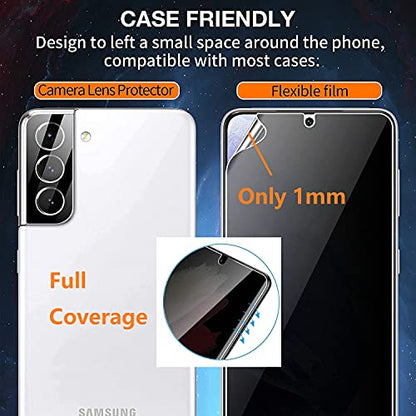 2+2 Pack for Samsung Galaxy S26 Ultra Screen Protector Privacy Film [Not Glass] With Camera Lens Protector, Fingerprint Unlock, Anti-Spy Flexible,Full Coverage，Anti-Scratch Shock-Resistant - size: S26 Ultra