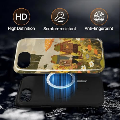 Magnetic for iPhone 16e Case,[Compatible with Magsafe] Dual Layer Protective Heavy Duty Shockproof Rugged Drop Protection Bumper Hybrid Case - Rain Frog and Toad - color: Rain Frog and Toad, size: iPhone 16e