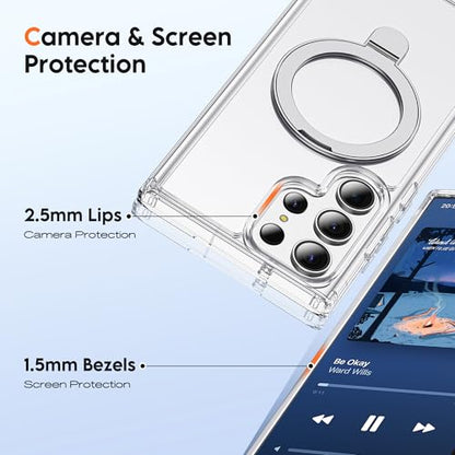 Clear Case for Samsung Galaxy S23 Ultra with Stand 6.8",Clear - color: Clear, size: Samsung Galaxy S23 Ultra