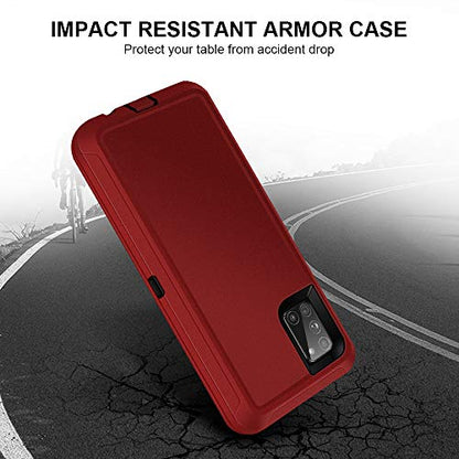Jelanry for Samsung Galaxy A71 5G Case Heavy Duty & Rugged Cover, Red/Black | Dual-Layer Protective Hard Back Cover with Anti-Dust Scratch Raised Screen/Camera Lips Drop Protection for Outdoor Daily Use - color: Red