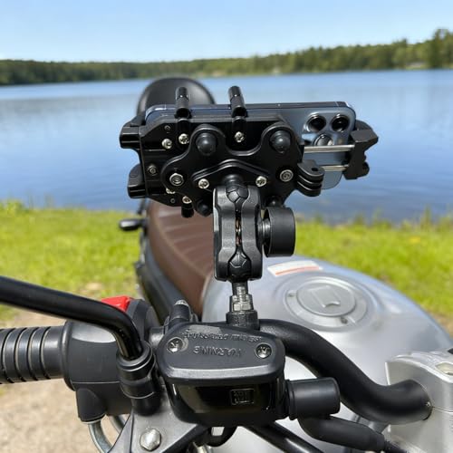 Motorcycle Phone Mount Holder, 8-Claw Anti-Shake Bike Phone Mount with Secure Lock & Vibration Dampener,Fits 4.7-7.2" Phones for Motorcycle, Bicycle, Scooter, ATV