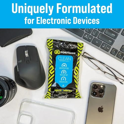 Fortress Electronic Wipes With Microfiber Cloth (25 ct.) Screen Cleaner Wipes for Tech - style: With Microfiber Cloth