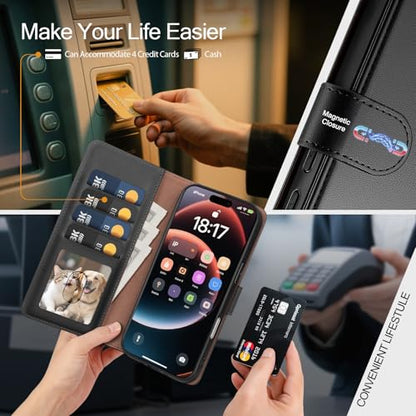 Compatible with Samsung Galaxy S26 Plus Case Wallet with Card Holder [4 Card Slot] Women Men,RFID Blocking PU Leather Phone Case Flip Protector Cover Credit Card Slot Kickstand,Black - color: Black, size: Samsung Galaxy S26 Plus - 6.7"