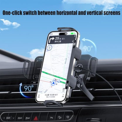 2024 High Intelligent Mobile Phone/Pad Holder, Wireless Car Charger Fast Charging Holder for All Smart Phones (Silver) - color: Silver