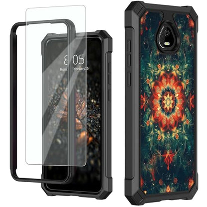 for Schok Volt Sv67q Sv67332 Case with Screen Protector, Military Grade Drop Protection, Dual Layer Hybrid Shockproof Protection TPU Phone Case for Schok Volt Sv67q, Mandala - color: Mandala