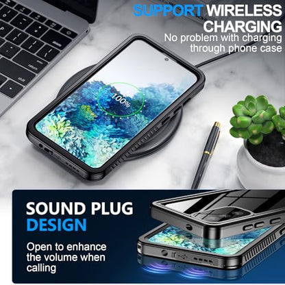 xiwxi for Samsung Galaxy S20 Case Waterproof,[IPX8 Underwater Case][Full Body Shockproof & Military Dropproof] Clear Sound Quality Built-in Screen Protector for Samsung S20 6.1 inch-Black - size: For Samsung S20-6.1"