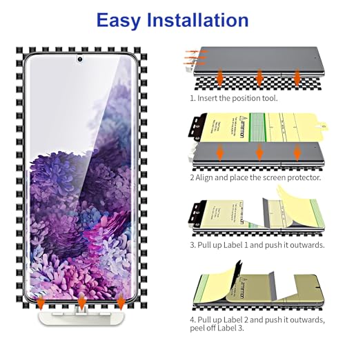 3 Pack Screen Protector for Samsung Galaxy S20 Plus [Not Glass], Support Fingerprint Unlock Flexible TPU Film, Touch Sensitive, Anti-Scratch, Full Coverage