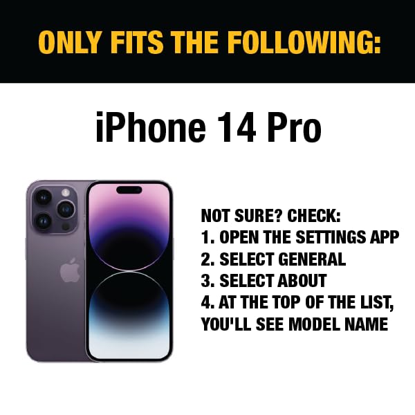 DEWALT Heavy Duty Glass Screen Protector for iPhone 14 Pro, 2 Pack Tempered Glass Screen Protector, Case Friendly, Perfect Install Tool Included, Long-Lasting Protection - size: iPhone 14 Pro