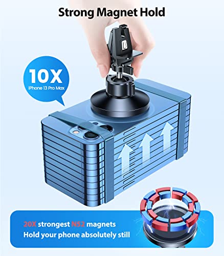 VICSEED for MagSafe Car Mount [Upgraded Strongest Magnet Power] Magnetic Phone Holder for Car Vent 360 Adjustable Magnetic Car Phone Holder Mount for iPhone 17 Pro Max 16 15 14 13 12 Plus Mini - color: Black