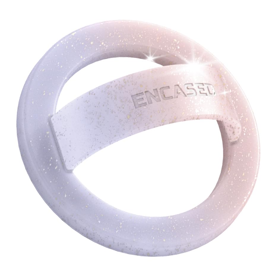 Encased Magnetic Phone Grip Holder, Compatible with MagSafe - Cute Color Combo Iridescent Silicone Finger Loop Ring for iPhone (Gradient Halo) - color: Gradient Halo
