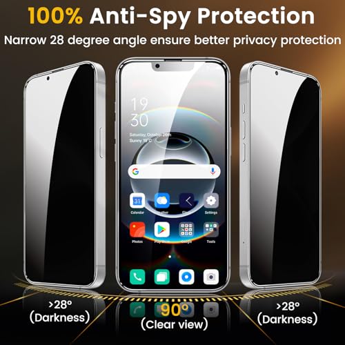 Romkasi 3 Pack Privacy Screen Protector for iPhone 17e 6.3 Inch with 3 Pack Camera Lens Protector, Anti Spy Tempered Glass Film, Anti-Scratch, Touch Sensitive, Case Friendly - color: iPhone 17e