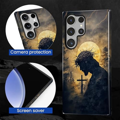 CARLOCA Case for Samsung Galaxy S23 Ultra,Faith Inspired Christians Scripture Design Hybrid Dual Protection Soft TPU + Hard PC,Shockproof Anti-Scratch Cover Men Women Stylish Protective Phone Case - color: Faith Inspired Christians Scripture, size: Galaxy