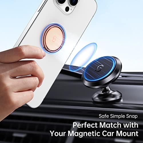 Syncwire Cell Phone Ring Holder Stand, 360 Degree Rotation Finger Ring Kickstand with Polished Metal Phone Grip for Magnetic Car Mount Compatible with iPhone, Samsung, LG, Pixel - Rose Gold - color: Rose Gold, size: 1 Pack