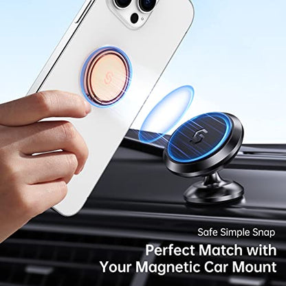 Syncwire Cell Phone Ring Holder Stand, 360 Degree Rotation Finger Ring Kickstand with Polished Metal Phone Grip for Magnetic Car Mount Compatible with iPhone, Samsung, LG, Pixel - Rose Gold - color: Rose Gold, size: 1 Pack
