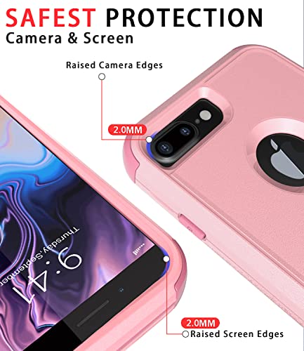 Diverbox for iPhone 8 Plus Case, iPhone 7 Plus Case [Shockproof] [Dropproof] [Dust-Proof],Heavy Duty Protection Phone Case Cover for Apple iPhone 8 Plus & 7 Plus (Pink) - color: Pink