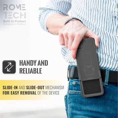 Designed for iPhone 14 Pro Case with Belt Clip Holster | Rugged Holster & Protective Phone Case Combo with Anti-Slip Texture - Black - color: Black Lines, style: iPhone 14 Pro