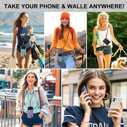 XANGNIER Clip and Go Strap for Phone with Wallet Crossbody,Chain Black - color: Chain Black